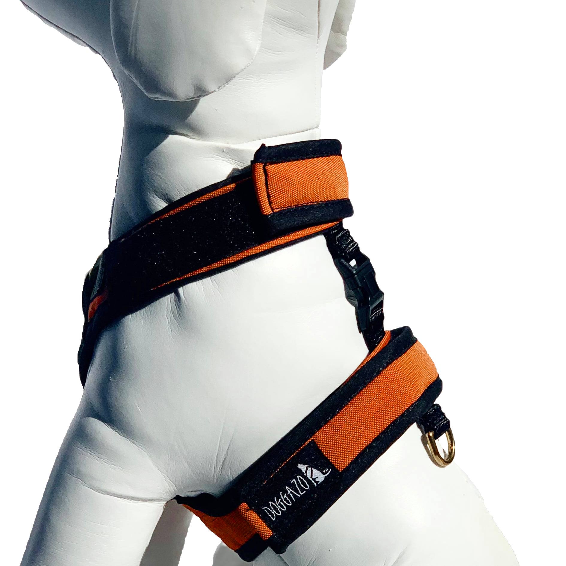 Orange Whoa Dog Whoa harness side view