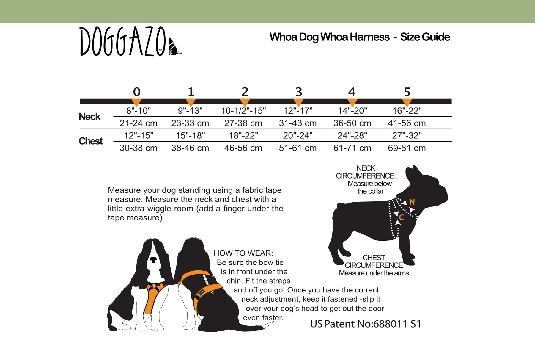 Doggazo Whoa Dog Whoa Harness Size Guide